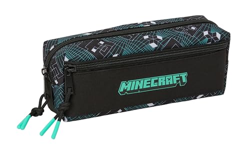 MINECRAFT SCREEN - Trousse triple petite, trousse pour enfant, idéale pour les enfants d'âge scolaire, confortable et polyvalente, qualité et résistance,...