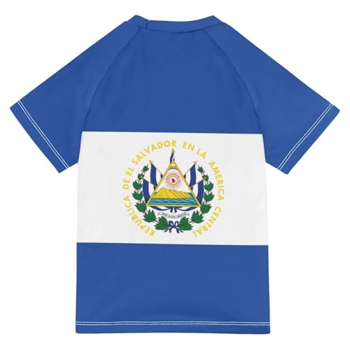 Aflyko Patriot Kid Rashguard Shirt Flag of El Salvador Boys Girls Swimsuit Top2