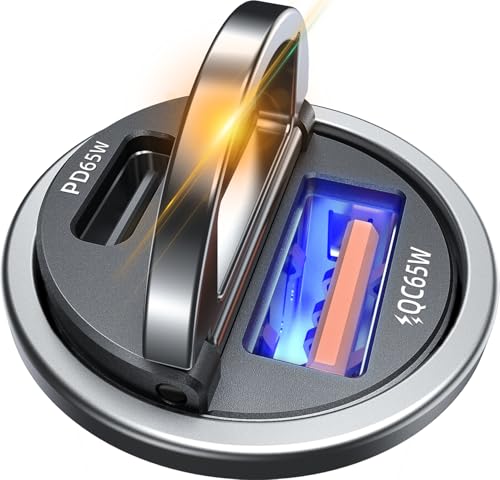 AKESR 65W USB C Car Charger Fast Charging，12V USB Outlet Accesorios para Carro，Compact Cigarette Lighter Adapter，Car Phone Charger for iPhone/17/16/15/14/13 Samsung S25 S24 S23Google Android