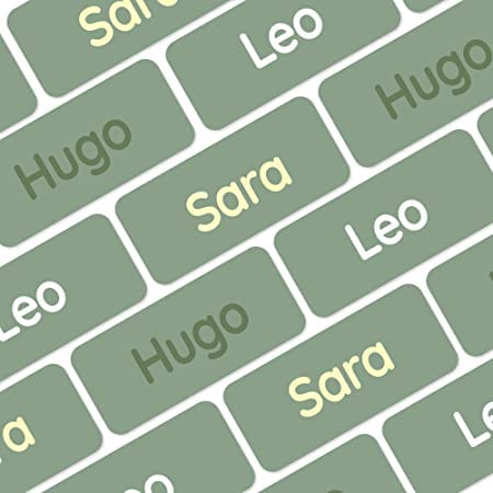My Nametags® Award-Winning Name Stickers for Clothes & Items | 56 No-Iron, Washable Stick-On Tags for Babies, Kids & Adults (Grey-Green)