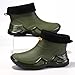 Men's Fashionable Short Rain Boots with Thickened Sole for Ultimate Comfort and Stylish Outdoor in All Weather (Green, 8)