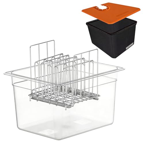 Sous Vide Behälter 12L Sous Vide Container mit Deckel und Rack ür Sous Vide Stick Garer Multifunktionaler Transparenter Behälter Geeignet für Fisch Fleisch und Gemüse (Set)