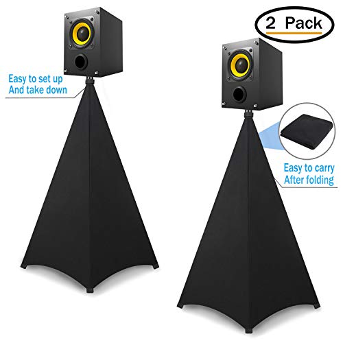 Dofilachy Speaker Stand Cover-Dj Bag With 360 Degree Cover, Speaker Tripod Scrim Cover For Speaker/Lighting With Free Travel Bag (Two Pack-Black) #TOP4