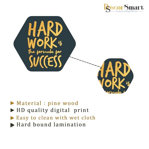 Image of Decor Smart Motivational Wooden Wall Art | Living Room Decoration | Positive Mindset Accent | Home Decor Decorative Artwork | Inspirational Quotes Wall Hanging | Success Growth Sticker Panel (WPS 211)