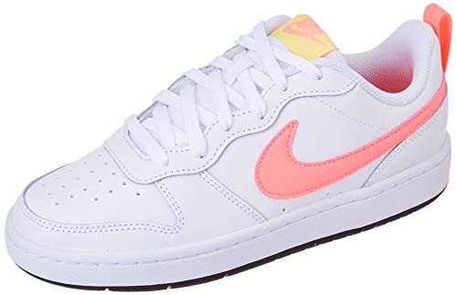 Nike Court Borough Low 2 GS Trainers BQ5448 Sneakers Shoes (UK 5.5 us 6Y EU 38.5, White Sunset Pulse Light zitron 108)