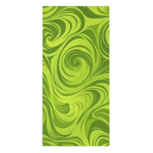 velumair Green Spiral Abstract Bathroom Hand Towels Absorbent Soft Face Towel Fingertip Towels for Bathroom SPA Gym Guest Shower Towels