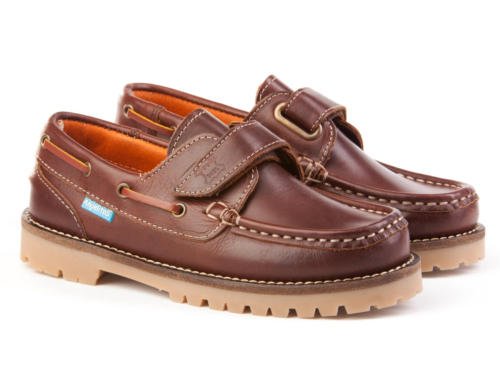 Nauticos para Niños Pull Todo Piel Piso Grueso mod.804. Calzado infantil Made in Spain, Garantia de Calidad. (35, Cuero)
