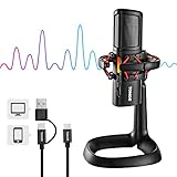 TONOR USB Microphone Computer Gaming Condenser Mic, Noise-Canceling Zero Latency Monitoring for...