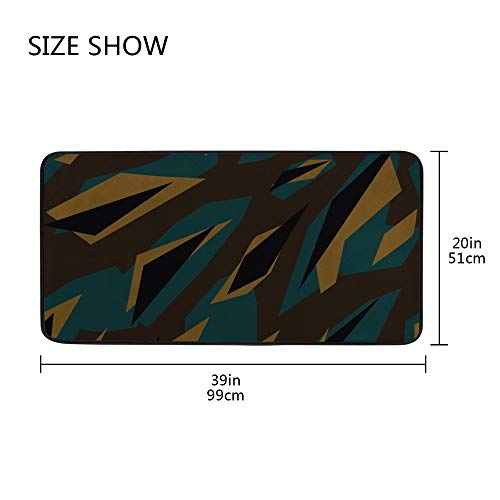 Tapis de cuisine antidérapant lavable vert 100x50 cm