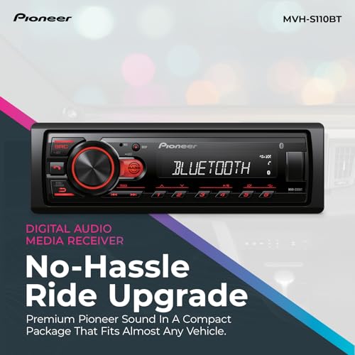 Image of Pioneer MVH-S110BT 1-Din Digital Media Receiver Car Stereo - Bluetooth, USB Input, 50W x 4 Output, AM /FM Radio, iPhone & Android Compatible, Front & SW (Mono) RCA Output