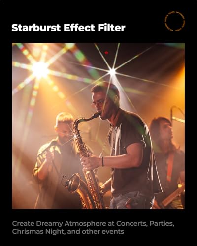 Image of K&F Concept 49mm Variable Star Filter Cross Screen Starburst Filter 4, 8 Points -18 Layer Coating Ultra Slim Optical Glas Camera Lens Filter with 3 Cleaning Cloth