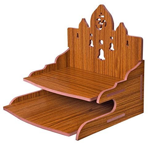 MS ENTERPRISE Wooden Beautiful Plywood Mandir Pooja Room Home Decor Office OR Home Temple Wall Hanging Product (RED A) X-Large BTS003