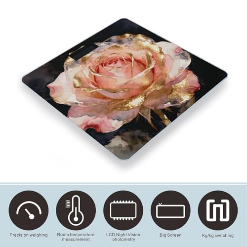 Báscula Digital de Baño Rosa Dorado con Pantalla LCD miniatura 3