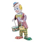 Figuras de Juguete de Baterista de Payaso, Mochilas de Hojalata Retro, Molde de Ornamental de Hojalata de Reloj, Mochilas de Caza de Caballos de Estaño