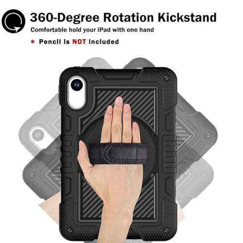 Coque Xiaomi Redmi Pad 2 11" antichoc robuste avec dragonne rotative pour professionnels - Noir
