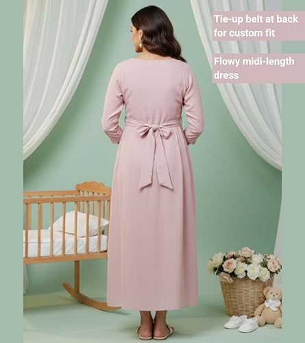 Image of DUMMY SHAPE Maternity Gown for Women | Floral Anarkali Flare Kurta with Dual Nursing Zippers | Pregnancy & Breastfeeding | Feeding Kurtis | Baby Shower | Mom to Be Gifts for Pregnant Woman