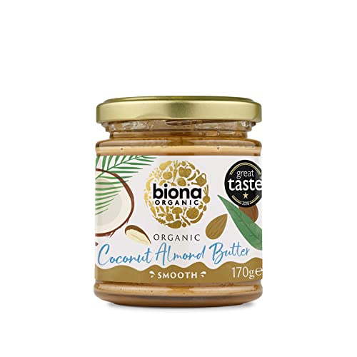 Image of Biona Organic Coconut Almond Butter 6-Pack – Organic Almond & Coconut Spread, Vegan Nut Butter, No Palm Oil or Added Sugar, Smooth & Creamy, Gluten-Free, 170g Jars