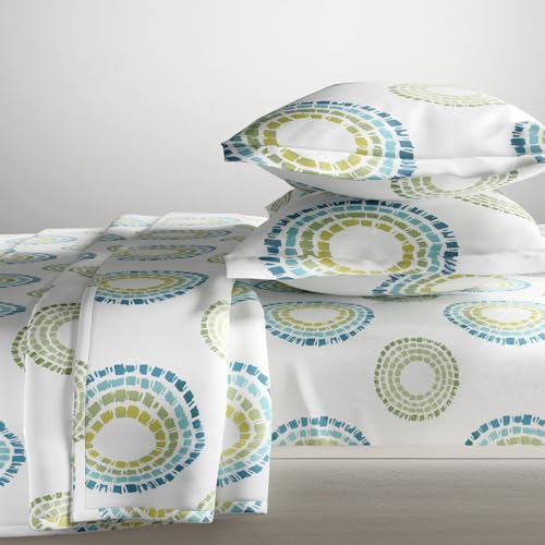 Image of Haus & Kinder King Size Bedsheet for Double Bed with 2 Pillow Covers 108 x 108 Inches | 144 TC Cotton Bedsheet for King Size Bed - Radiant Circle