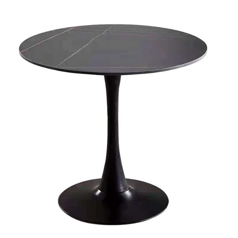 Tavolo da bistrot moderno rotondo per 2 4 persone, piano in marmo e base in metallo, elegante tavolo da pranzo per cucina, soggiorno, negozio di tè, mobili compatti