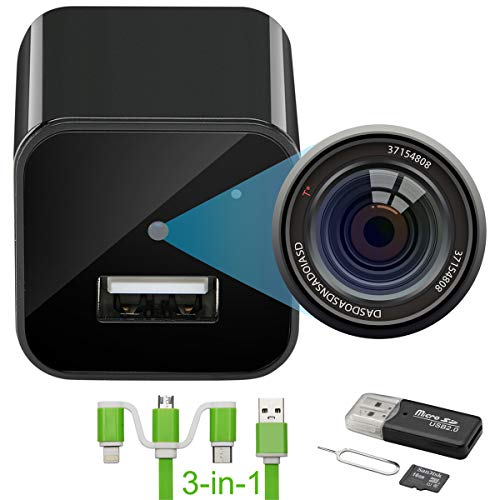 Charger Camera Mini Camera Newest Version 1080P USB Charger Camera Hidden Nanny Cam Hidden Cam Surveillance Camera Full HD with Motion Activated Support iOS/Android