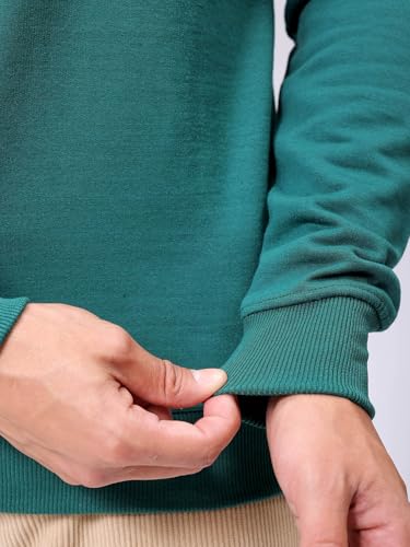 Image of The Indian Garage Co Men Regular Fit Solid Crew Neck Overhead Sweatshirt
