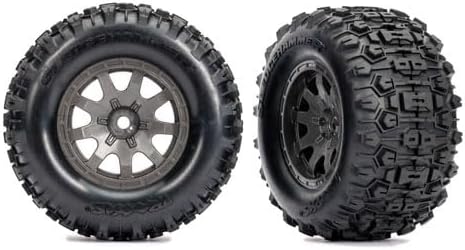 Traxxas 10770-GRAY - Sledgehammer Tires & Wheels, Charcoal Gray