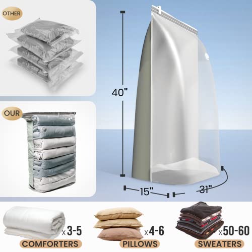 Taili 6 Pack Vacuum Storage Bags Space Saver Closet Organizers Free Up 80% Space Jumbo Cube 31X40X15 Inch Extra Large Vacuum Sealer Bags For Comforters Blankets Bedding's Clothes Quilts Duvets Storage Bags Space Saver Vacuum Storage Bags #TOP2