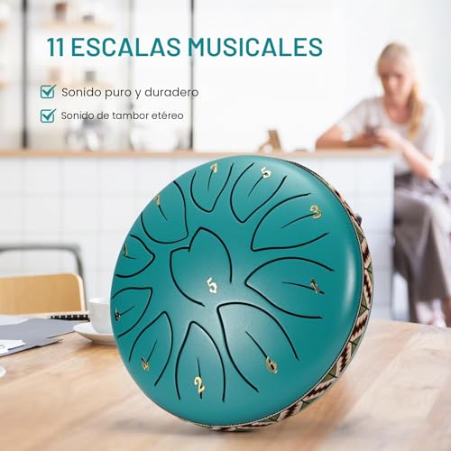 Miniatura 3 de Tongue Drum 6 Pulgadas 11 Nota Tambu, Tambor De Lengua De Acero, Instrumento De Percusión, Handpan De Acero Para Educación Musical, Meditación, Yoga, Mejor Regalo Para Niños Y Adultos Principiantes.