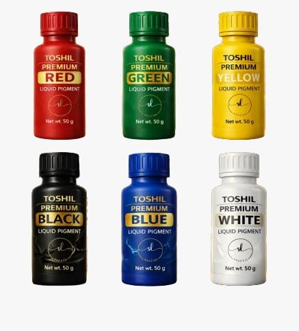 Liquid Silicone Rubber Pigment | Pack of 6 Vibrant Colors | Silicone Dye for Mold Making, Resin, Casting & DIY Crafts