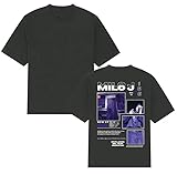 Genérico Camiseta Gráfica De Álbum De Rapero Milo J, Camiseta De Manga Corta De Hip Hop Retro Gothic Men's, Ropa De Moda, Camiseta Acogedora (B M)