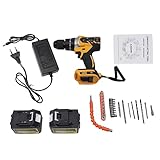 188VF Schlagbohrmaschine Elektrische Bohrmaschine mit 2 Akkus 2,6N.M Max, 0-1600rpm Stufenlos, Professional Akku Schlagbohrschrauber Set für Reparatur und DIY