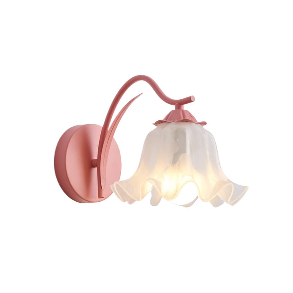 Aplique de pared para pasillo y baño con tulipas de cristal floral