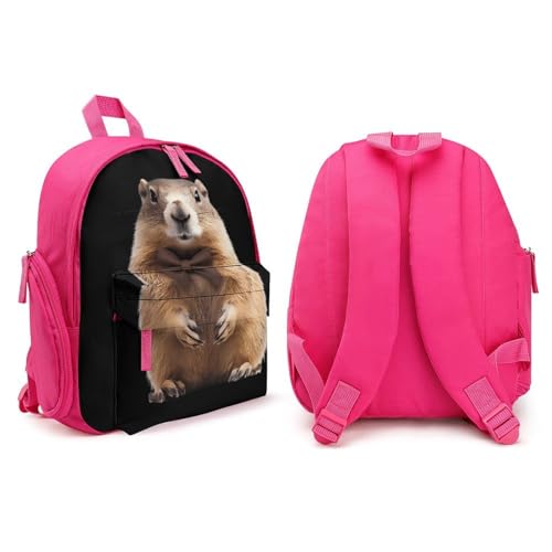 Cute Groundhog with Bowtie Cute Backpack Small Daily Daypack Travel Shoulder Bag with Adjustable Strap Graphic Print4