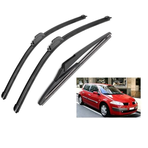Escobillas limpiaparabrisas para Coche, para Renault Megane 2 Escobillas limpiaparabrisas Delanteras y traseras Cepillos Cortador Gancho en J 2002 2003 2004 2005 2006