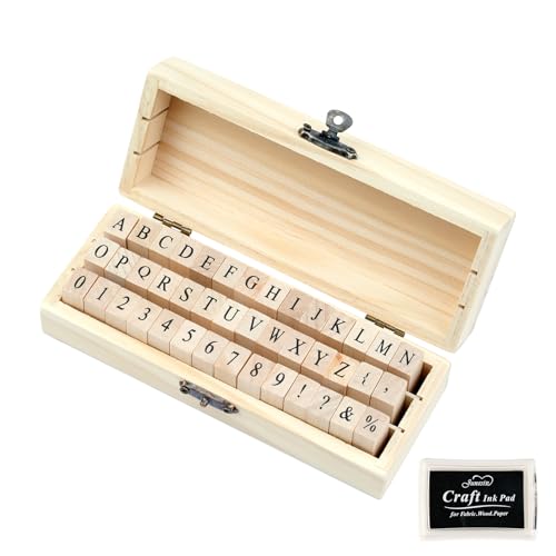 Opvixi 42 Pcs Letter Stamps Rubber Alphabet Stamps for Scrapbooking