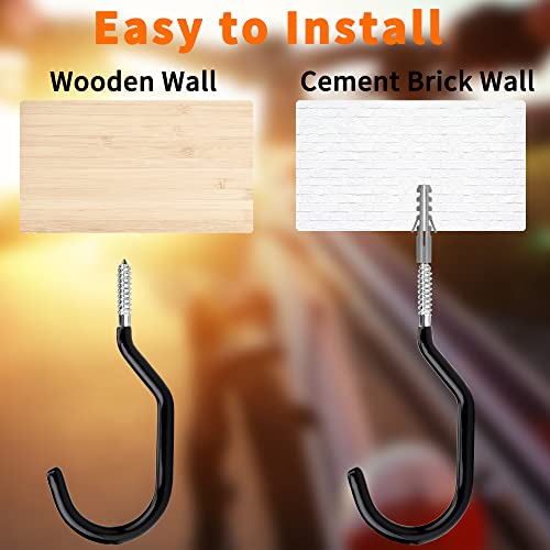 Febwind 4 Pack Bike Hanger Heavy Duty Bike Hook Storage Screw In Bike Storage Hangers Hook Rack For Garage Ceiling And Wall Bicycle Storage And Hanging Wall Mount Hanger Black #TOP3