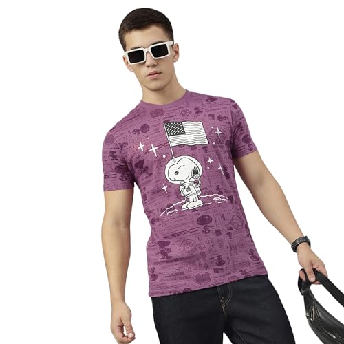 Image of Free Authority NASA Printed Loose Fit Black Cotton Men's T-Shirt