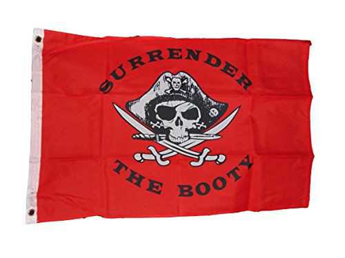 quarks Pirate Surrender The Booty Flag 2 X 3 2x3 Feet Polyester New 2 Grommets
