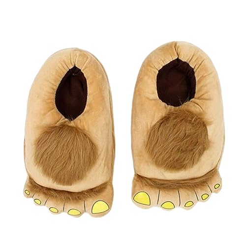 DSOUWEH Pantoufles respectueuses de la peau pour une expérience confortable et de marche Pantoufles d'aventure monstre Pantoufles de pied Hobbits en polyester, abricot, taille libre