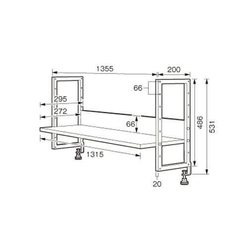 Amazon.co.jp: 法人様向け カグクロ デスク用上棚 机上ラック W1355