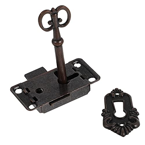 Serrature Antiche in Legno 2 Set Serrature Vintage Per Armadietti Scatole Portagioie Chiavistelli Decorativi