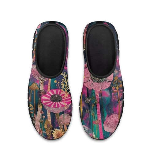 Slip on Loafers for Women Hippie Retro Floral Design Breathable Walking Sneakers Sport Shoes Anti-Slip Sole2