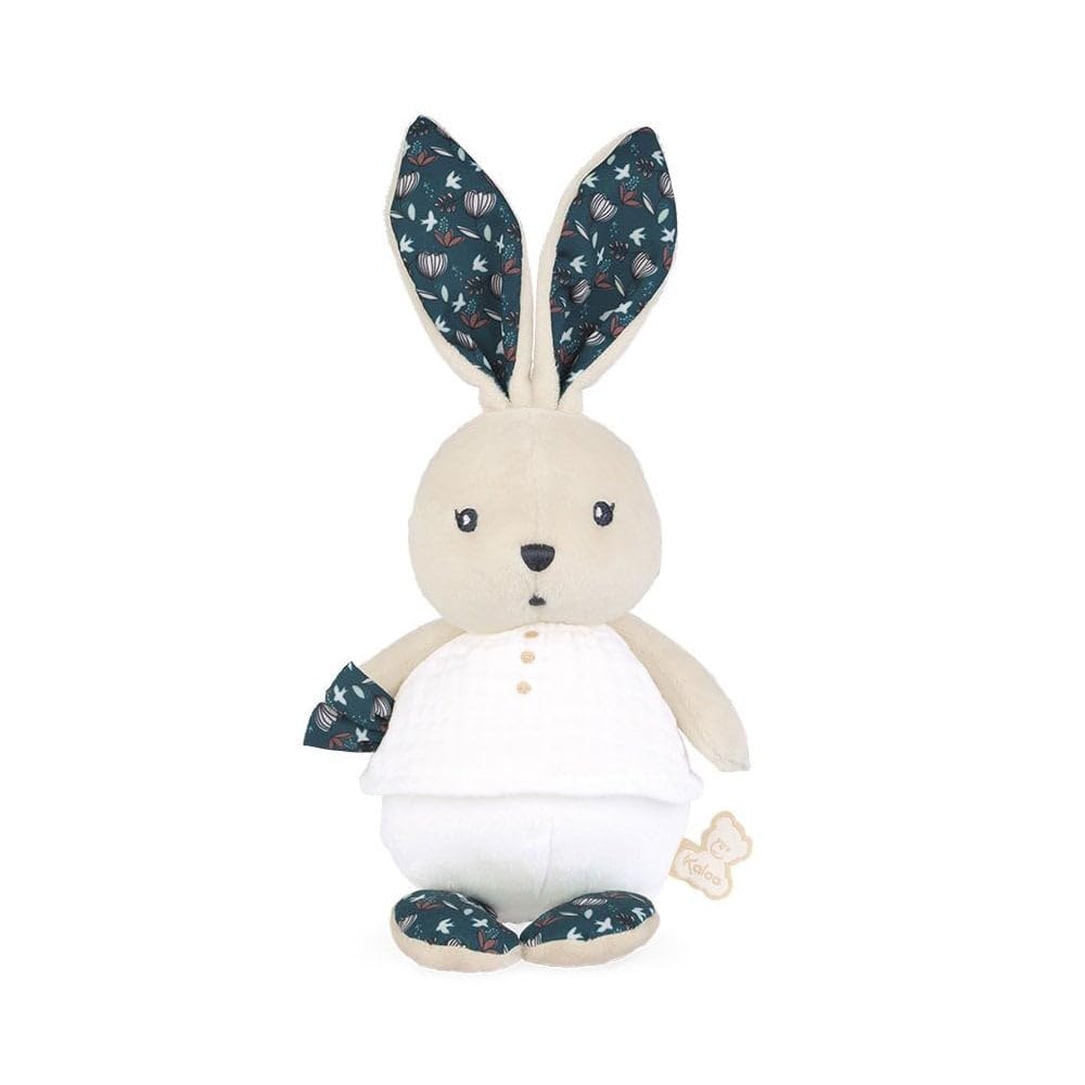 KALOO - K'Doux - Kleine Püppchen Hase Nature - Weiß und blau - Mulltuch-Material - Plüsch - 20 cm - Ab Geburt, K969954