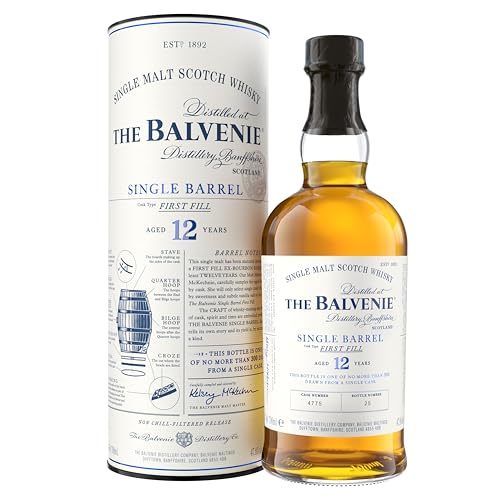 The Balvenie Single Barrel 12 Jahre Single Malt Scotch Whisky mit Geschenkverpackung, 70cl
