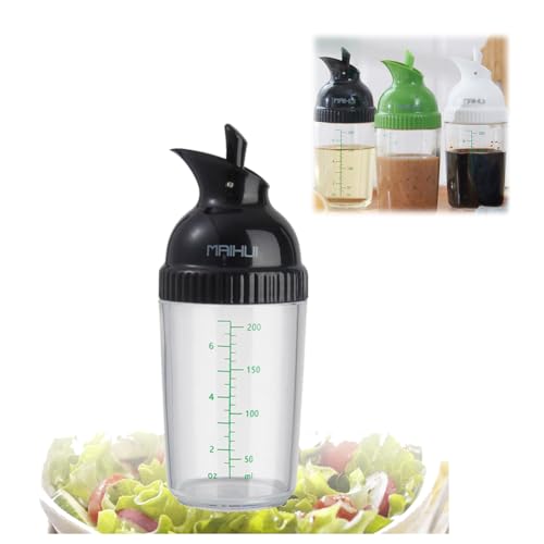 Botella mezcladora pequeña, botella de aderezo de ensalada para evitar fugas, dispensador casero de aderezo, evita fugas, tarro de aderezo de ensalada con tapa, para aceite, vinagre, jugo de limón