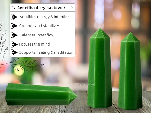 Image of Crystal Heaven Certified Green Aventurine Crystal Tower Obelisk Point For Chakra, Healing And Balancing - Aaa Grade Original Certified Gemstone Agate For Reiki Meditation Yoga Spiritual (2-3 Inches)