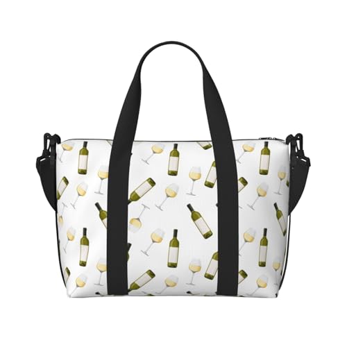 Laptop Tote Bag for Women Work - Champagne Bottle And Glasses Overnight Weekender Bags for Women Travel, Gym Bag for Women Men, Carry On Shoulder Weekender Gym Bag for Travel, Yoga