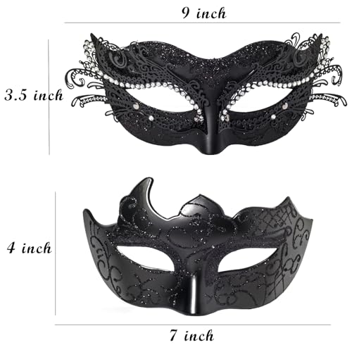 Masques de bal masqué pour couples confortables qui ne glissent pas