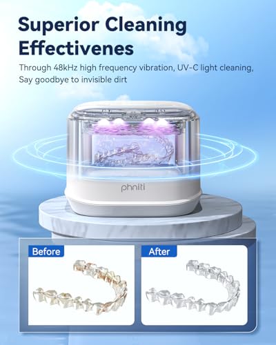 Phniti limpador de retentor ultrassônico, máquina de limpeza ultrassônica profissional de 48 khz par