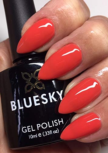 Bluesky Gel Nail Polish CORAL RED MAMBO BEAT 80643 Nail UV LED Soak Off 10ml (Requires Drying under UV/LED Lamp)